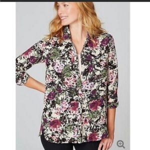 NWT-J.Jill Long Sleeves Floral Blouse